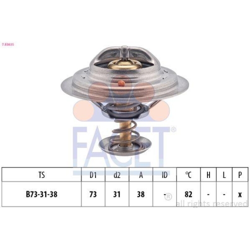 Thermostat K&uuml;hlmittel Facet 7.8363S Made In Italy - Oe Equivalent f&uuml;r Daihatsu