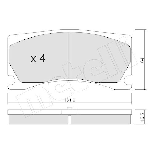 Bremsbelagsatz Scheibenbremse Metelli 22-1106-0 f&uuml;r Citro&euml;n Jaguar Peugeot