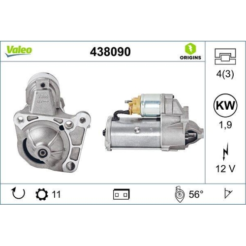 Starter Valeo 438090 Valeo Origins New Oe Technologie f&uuml;r Mitsubishi Nissan Opel