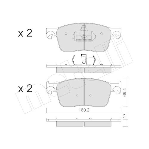 Bremsbelagsatz Scheibenbremse Metelli 22-1107-0 f&uuml;r Citro&euml;n Opel Peugeot Toyota