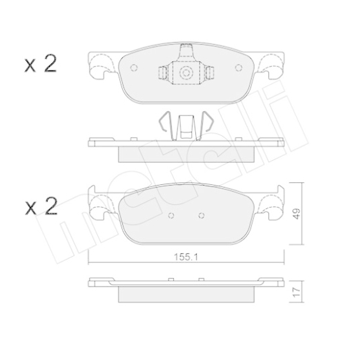 Bremsbelagsatz Scheibenbremse Metelli 22-1109-0 für Lada Renault Dacia