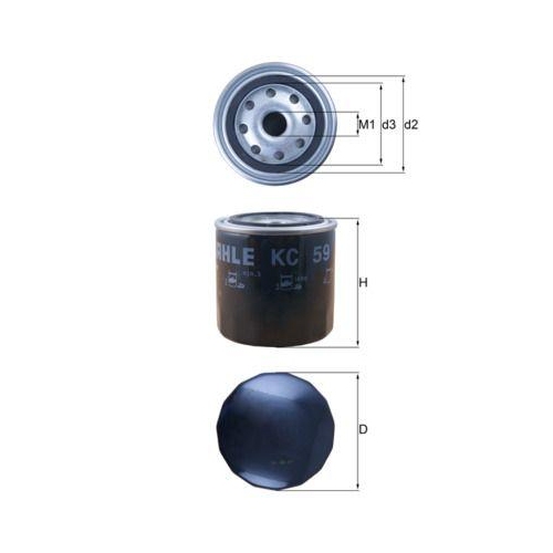 Kraftstofffilter Mahle KC 59 f&uuml;r Mazda Mitsubishi Perkins John Deere Caterpillar