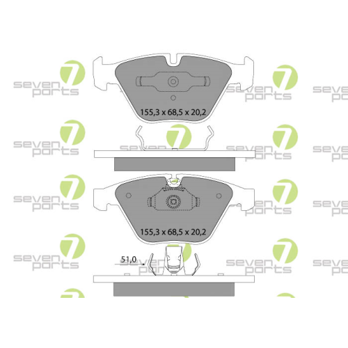 Bremsbelagsatz Scheibenbremse 7 Seven Parts SVP24830 f&uuml;r Bmw Mini 1. Vorderachse