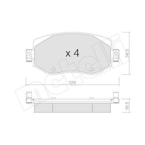 Bremsbelagsatz Scheibenbremse Metelli 22-1110-0 für Renault Vorderachse