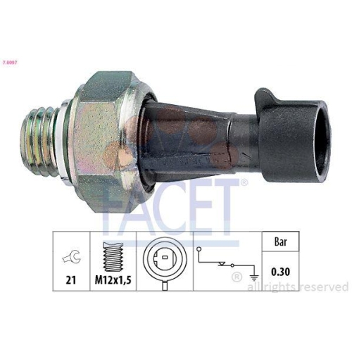 &Ouml;ldruckschalter Facet 7.0097 Made In Italy - Oe Equivalent f&uuml;r Fiat