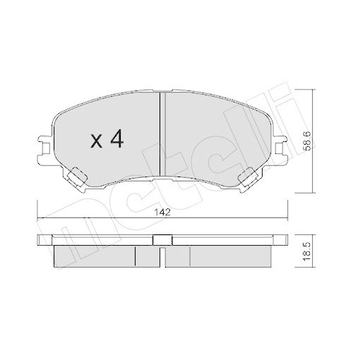 Bremsbelagsatz Scheibenbremse Metelli 22-1111-0 f&uuml;r Renault Vorderachse