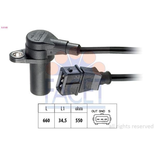 Impulsgeber Kurbelwelle Facet 9.0149 Made In Italy - Oe Equivalent f&uuml;r Opel