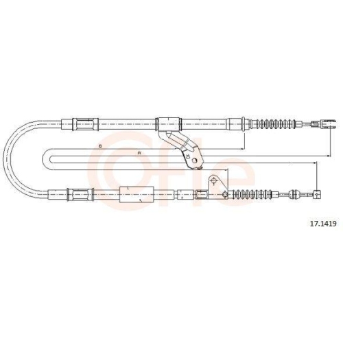 Seilzug Feststellbremse Cofle 17.1419 für Toyota Hinten Rechts
