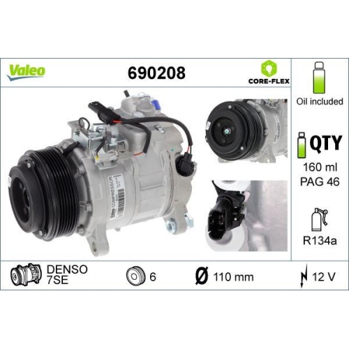 Kompressor Klimaanlage Valeo 690208 Valeo Core-flex f&uuml;r Bmw