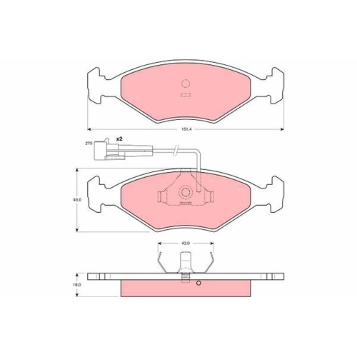 Brake Pad Set Disc Brake Trw GDB1347 for Fiat Front Axle