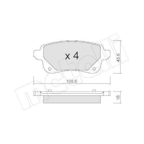 Bremsbelagsatz Scheibenbremse Metelli 22-1112-0 für Nissan Renault Hinterachse