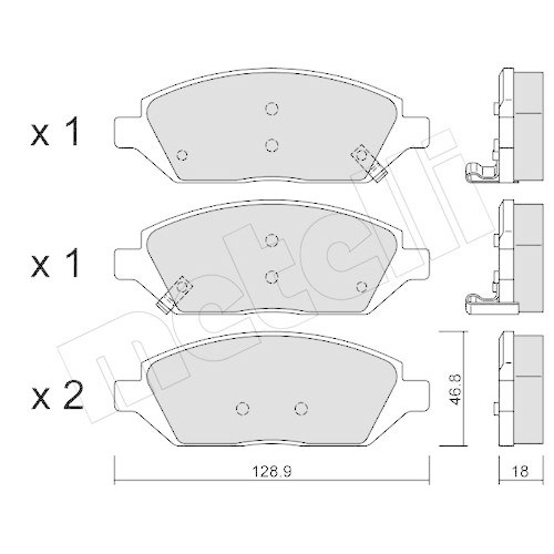 Bremsbelagsatz Scheibenbremse Metelli 22-1113-0 f&uuml;r Opel Vauxhall Vorderachse