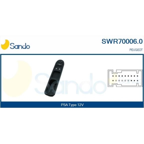 Schalter Fensterheber Sando SWR70006.0 für Fiat Citroën/peugeot Fahrerseitig