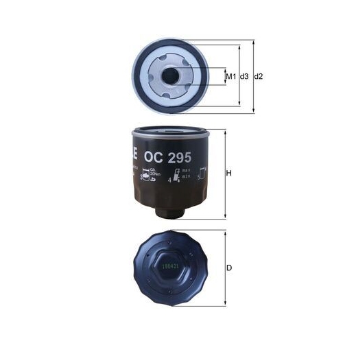 Oil Filter Mahle OC 295 for Audi Seat Skoda VW Cupra