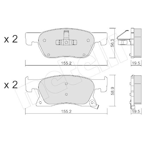 Bremsbelagsatz Scheibenbremse Metelli 22-1114-0 f&uuml;r Opel Vauxhall Vorderachse
