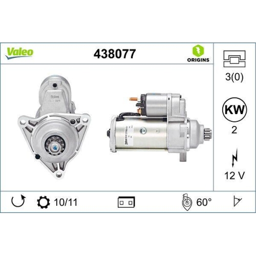 Starter Valeo 438077 Valeo Origins New Oe Technology for Audi VW