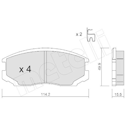 Bremsbelagsatz Scheibenbremse Metelli 22-0382-0 f&uuml;r Daihatsu Vorderachse