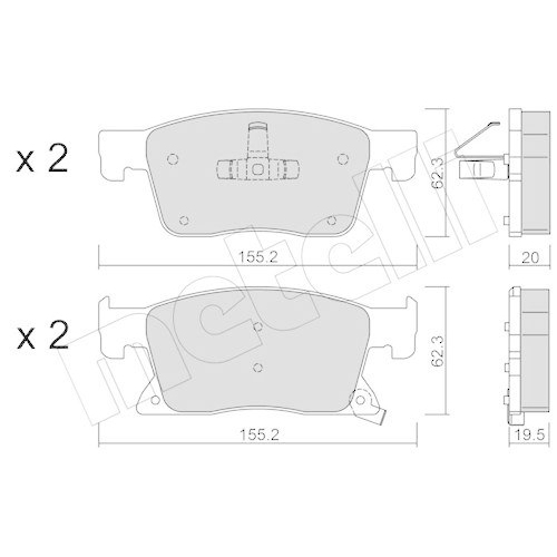 Bremsbelagsatz Scheibenbremse Metelli 22-1115-0 f&uuml;r Opel Vauxhall Vorderachse