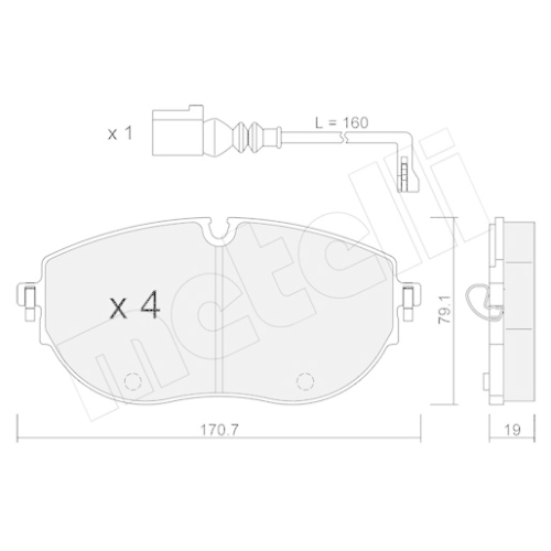 Bremsbelagsatz Scheibenbremse Metelli 22-1322-0 für VW Vorderachse