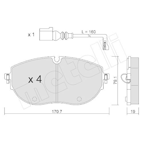Bremsbelagsatz Scheibenbremse Metelli 22-1322-0 f&uuml;r VW Vorderachse