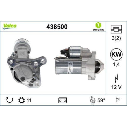 Starter Valeo 438500 Valeo Origins - New O.e. Technologie f&uuml;r Renault