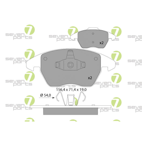Bremsbelagsatz Scheibenbremse 7 Seven Parts SVP22541 f&uuml;r Audi Citro&euml;n Opel Seat