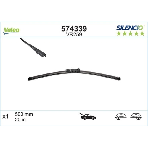 Wischblatt Valeo 574339 Silencio Rear f&uuml;r Ford Opel Vauxhall Hinten
