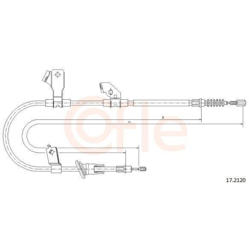 Seilzug Feststellbremse Cofle 17.2120 für Mitsubishi Smart Hinten Links
