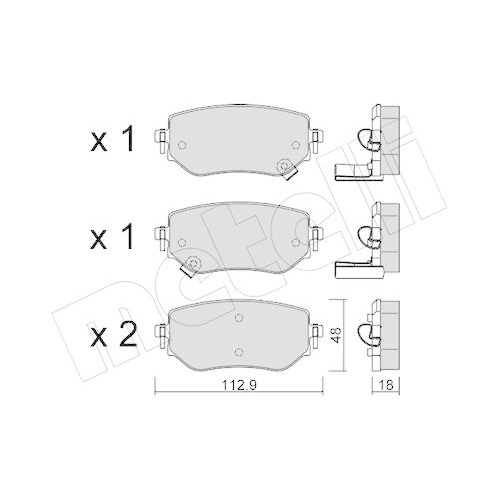 Bremsbelagsatz Scheibenbremse Metelli 22-1192-0 f&uuml;r Mercedes Benz Mercedes Benz