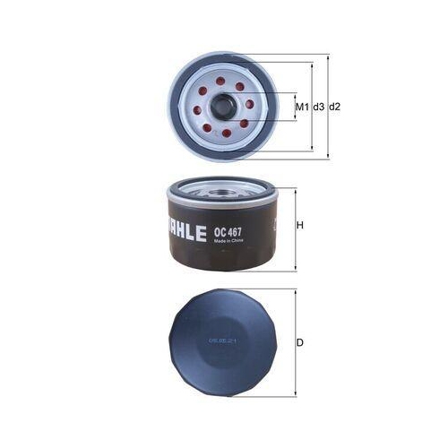 &Ouml;lfilter Mahle OC 467 f&uuml;r Alfa Romeo Chrysler Citro&euml;n Fiat Ford Gmc Lada Lancia