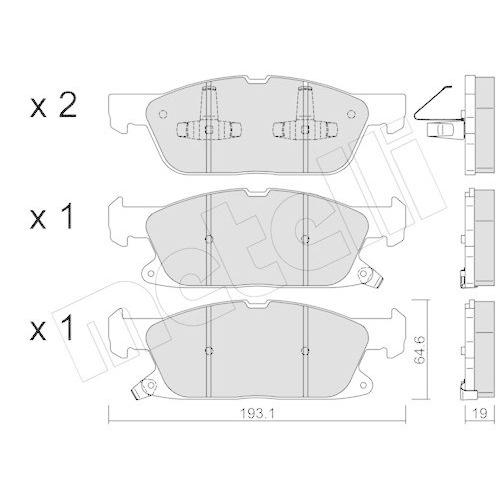Bremsbelagsatz Scheibenbremse Metelli 22-1117-0 f&uuml;r Ford Ford Usa Lincoln