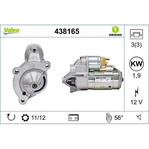 Starter Valeo 438165 Valeo Origins New Oe Technologie für Citroën Fiat Lancia DS