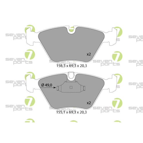 Bremsbelagsatz Scheibenbremse 7 Seven Parts SVP23010 f&uuml;r Bmw Mini Rover