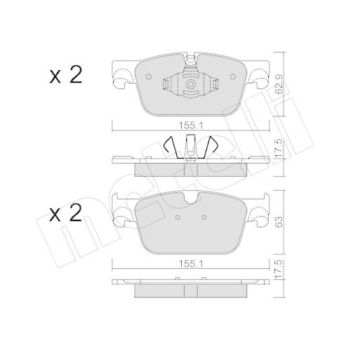 Bremsbelagsatz Scheibenbremse Metelli 22-1119-0 f&uuml;r Volvo Vorderachse