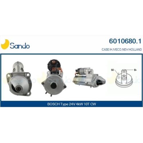 Starter Sando 6010680.1 f&uuml;r Iveco Case Ih Sperry New Holland