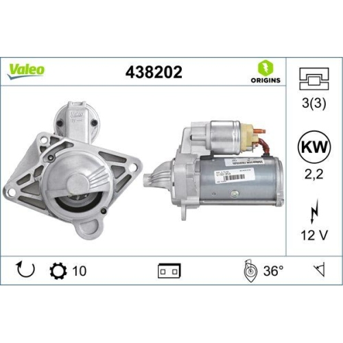 Starter Valeo 438202 Valeo Origins New Oe Technologie für Mitsubishi Nissan Opel