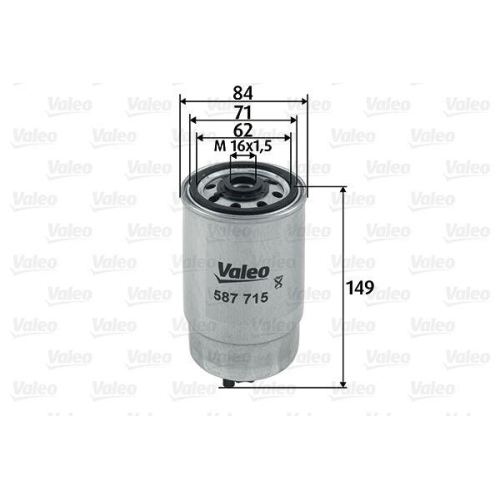 Kraftstofffilter Valeo 587715 f&uuml;r Audi Ford Skoda VW