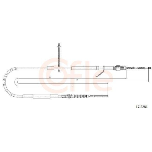 Seilzug Feststellbremse Cofle 17.2281 für Mitsubishi Hinten Rechts