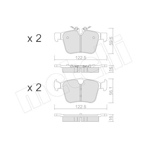 Bremsbelagsatz Scheibenbremse Metelli 22-1122-0 f&uuml;r Jaguar Volvo Land Rover