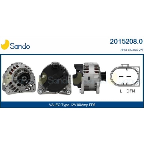 Generator Sando 2015208.0 für Vag Für Fahrzeuge Mit Klimaanlage