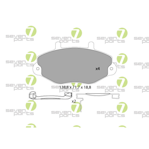 Bremsbelagsatz Scheibenbremse 7 Seven Parts SVP14991 f&uuml;r Ford 1. Vorderachse