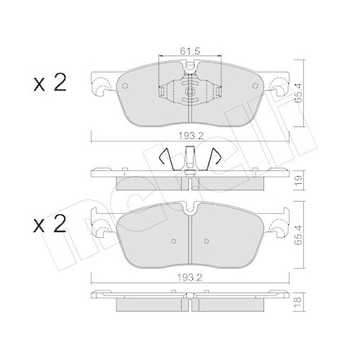 Bremsbelagsatz Scheibenbremse Metelli 22-1123-0 f&uuml;r Jaguar Land Rover