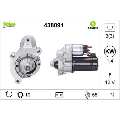 Starter Valeo 438091 Valeo Origins New Oe Technology for Citro&euml;n Fiat Lancia