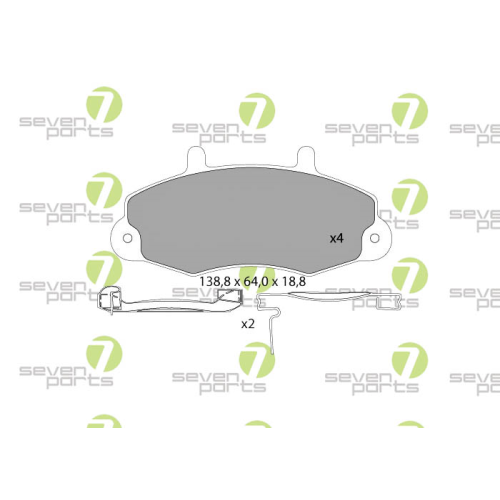 Bremsbelagsatz Scheibenbremse 7 Seven Parts SVP14981 f&uuml;r Ford 1. Vorderachse