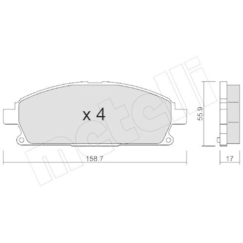Bremsbelagsatz Scheibenbremse Metelli 22-0406-0 f&uuml;r Nissan Vorderachse