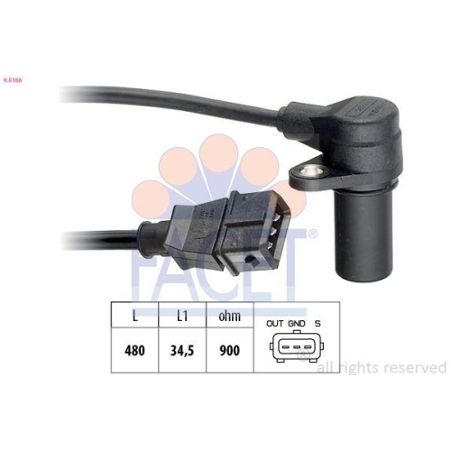 Sensor Motordrehzahl Facet 9.0168 Made In Italy - Oe Equivalent f&uuml;r Fiat Lancia