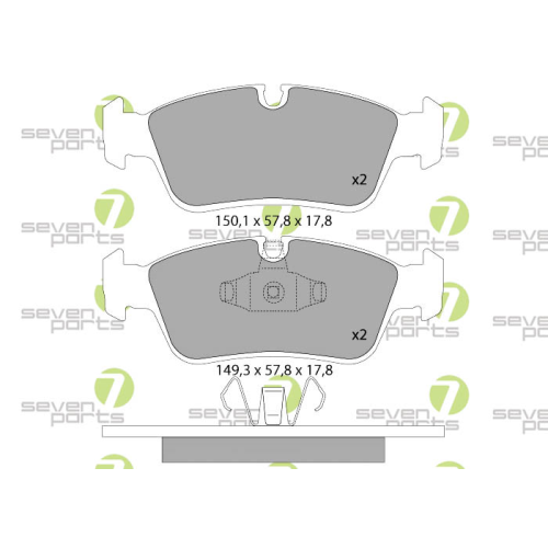 Bremsbelagsatz Scheibenbremse 7 Seven Parts SVP23070 f&uuml;r Bmw Mini 1. Vorderachse