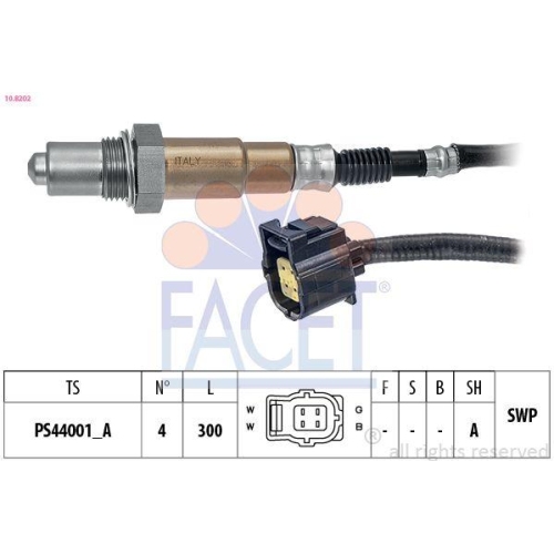 Lambdasonde Facet 10.8202 Made In Italy - Oe Equivalent f&uuml;r Mercedes Benz Smart