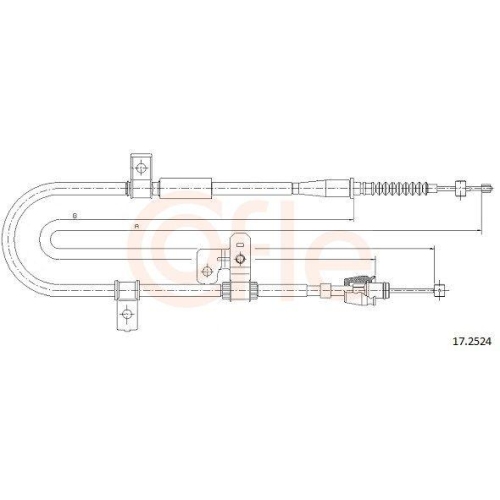Seilzug Feststellbremse Cofle 17.2524 für Hyundai Hinten Links