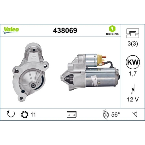 Starter Valeo 438069 Valeo Origins New Oe Technologie für Citroën Fiat Lancia